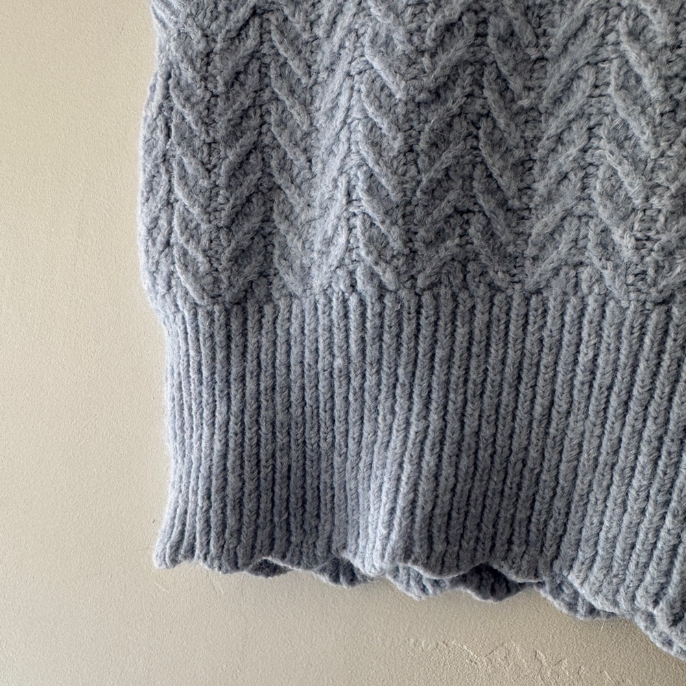 Zara Baby Blue Cable Knit Sweater Vest Wool Alpaca Blend - Picture 7 of 12